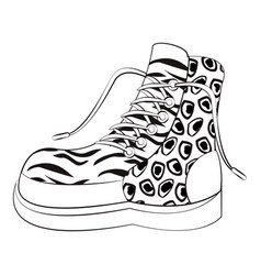 90s Retro Fashion Women Boot In Black And White