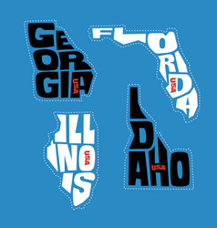 Georgia Florida Illinois Idaho Sticker Designs