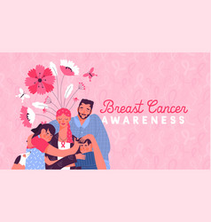 Breast Cancer Awareness Card Family Hug Together