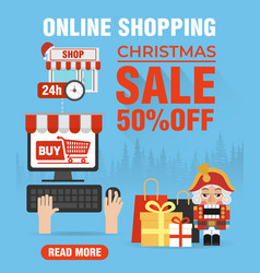 Christmas Sale 50 Discounts Concept Flat Design