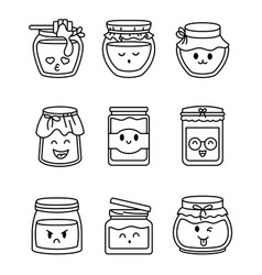 Cute Kawaii Honey Jar Coloring Page