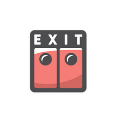 Exit Double Doors Icon Cartoon