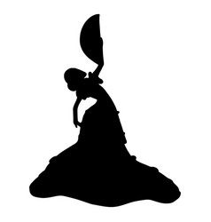 Flamenco Dancer With Fan Silhouette