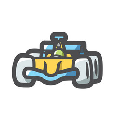 Formula Racing Car Icon Cartoon