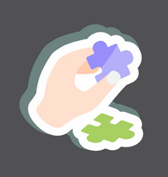 Sticker Holding Puzzle Piece Suitable For Hand