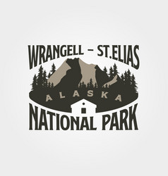 Wrangell St Elias Vintage Logo Design Alaska