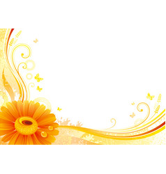 Autumn Background With Gerbera Daisy Flower