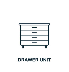 Drawer Unit Icon Line Simple Interior Furniture