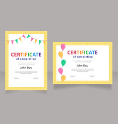 Kindergarten Party Participants Certificates