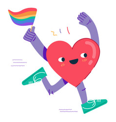 Running Heart With Lgbtq Flag Character