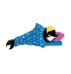 Sleeping Killer Whale Character Black Baby Orca