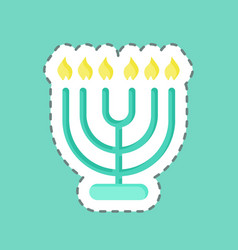 Sticker Line Cut Menorah Suitable For House