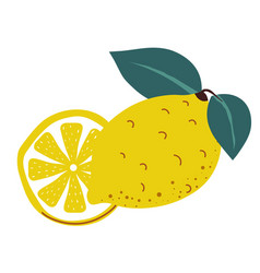 Whole Lemon With Leaves Organic And Natural Fruit