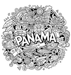 Panama Cartoon Doodle Funny Local Design