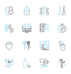 Timid Hesitation Linear Icons Set Shy Hesitant