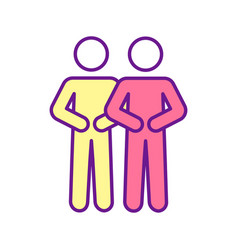 Two Persons Doing Respiratory Exercise Rgb Color