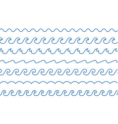 Line Style Sea Waves Pattern Borders