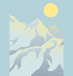 Mountain Landscape With Peaks And Sun