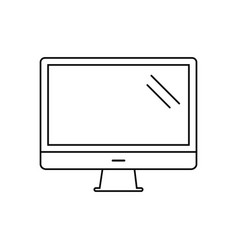 Computer Monitor Thin Line Icon On White