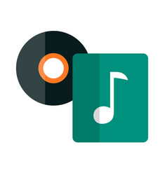 Flat Design Music Album Icon Or Cd And Album