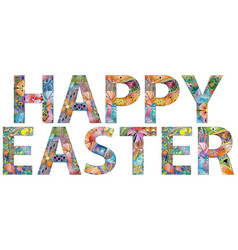 Happy Easter Colorful Word Isolated On A White