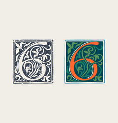 Number Six Logo In Medieval Gothic Style Set