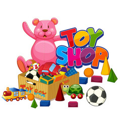 Toy Shop Sign On White Background