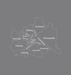 City Vienna Map Silhouette