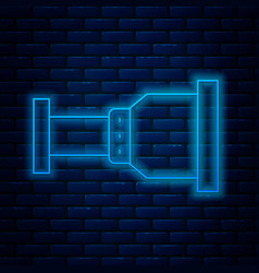 Glowing Neon Line Pipe Adapter Icon Isolated