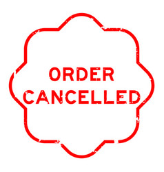 Grunge Red Order Cancelled Word Rubber Seal Stamp