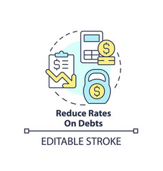 Reduce Rates On Debts Concept Icon