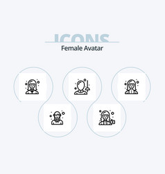 Female Avatar Line Icon Pack 5 Icon Design Nurse