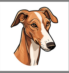 Polish Greyhound Dog Breed Cute Cartoon Kawaii