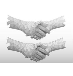 Set Of Handshake Low Poly Hands Isolated On White