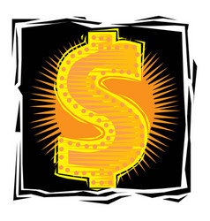 Abstract Clipart Of Gold Dollar Sign In Sunshine