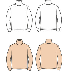 Mens Turtleneck Fashion Cad Front And Back