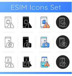 Mobile Phone Technical Issues Icons Set