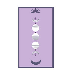 Tarot Cards With Moon Phases And Sun Isolated