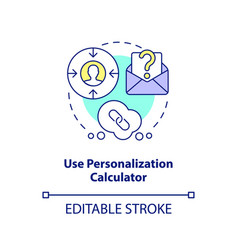 Use Personalization Calculator Concept Icon