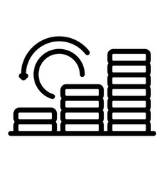 Coin Stack Boost Icon Outline Style