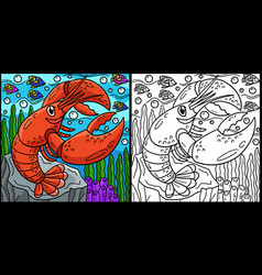 Lobster Coloring Page Colored