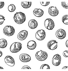 Shea Nut Seamless Pattern Hand Drawn Print