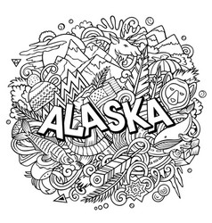 Alaska Hand Drawn Cartoon Doodle