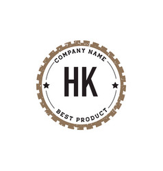 Initial Letter Hk Gear Vintage Logo Concept