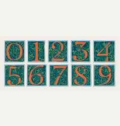 Numbers Set In Medieval Gothic Style Set Of Dim