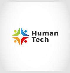 Creative Colorful Human Tech Logo Design