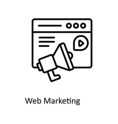 Web Marketing Outline Icon Design