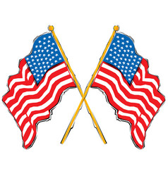 Abstract Clipart Of United States Flags Waving