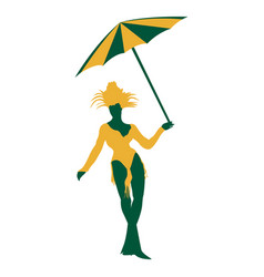 Brazilian Woman Umbrella Silhouette