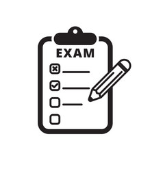 Exam Icon With Black Design Isolated On White